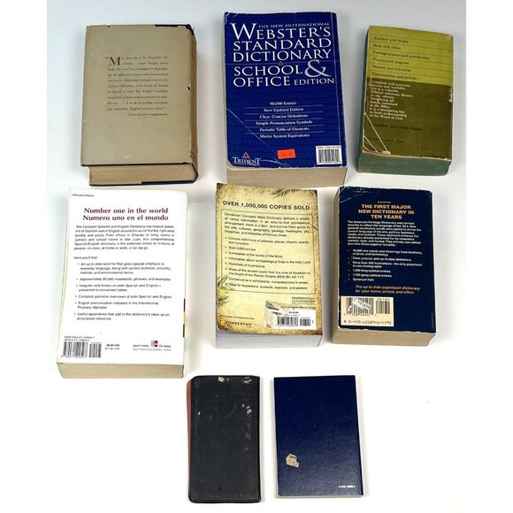 Lot 8 Variety DICTIONARIES Dictionary English Spanish School Bible Reference - Picture 3 of 3